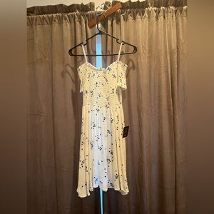 White Floral Dress off the shoulder